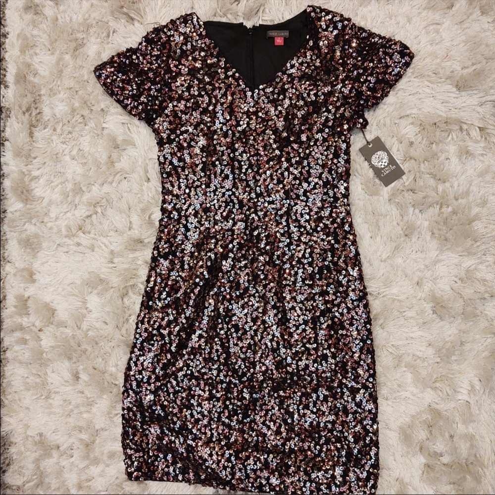 Vince Camuto Gilded Rose Multi Sequin Dress 2